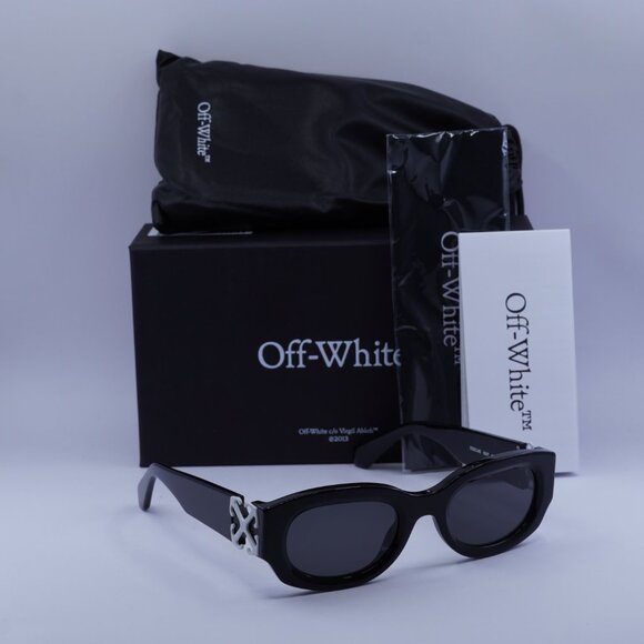 Off-White OERI14E PALMER 1007 Oval Sunglasses – Black/Grey main image 5